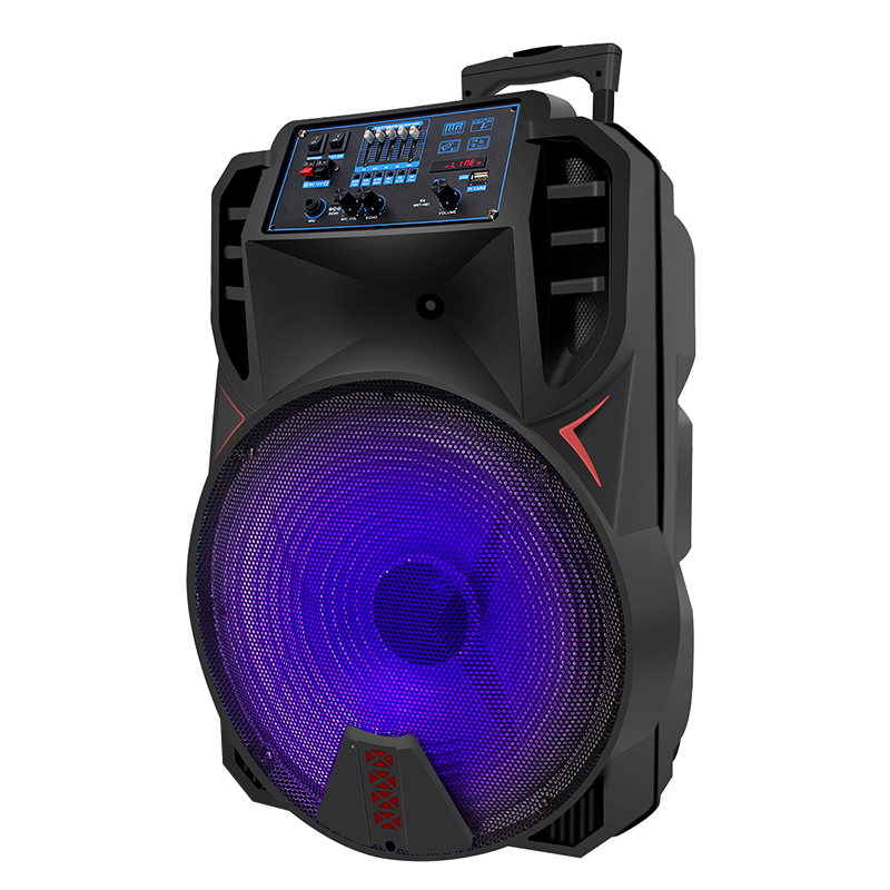 best price portable trolley led lights party karaoke bluetooth speaker system with wireless mic