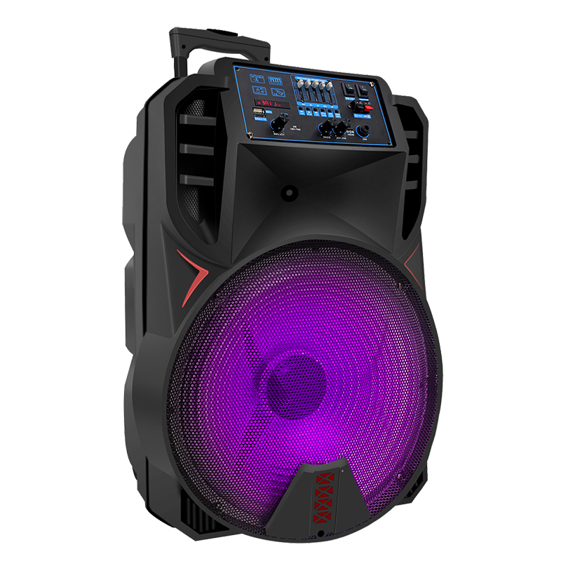 best price portable trolley led lights party karaoke bluetooth speaker system with wireless mic