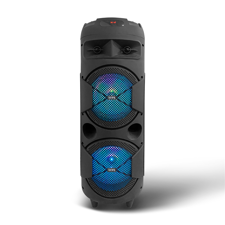 ODM daul 8" portable LED lights bluetooth tower outdoor speaker QJ-8802 