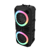 portable dual 6.5 inch microphone bluetooth dj party speaker with disco lights amplifier