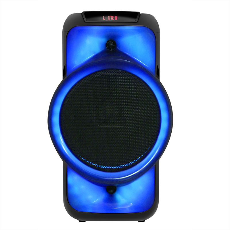 Unique design colorful led light dual 8 inch bluetooth portable karaoke speaker box