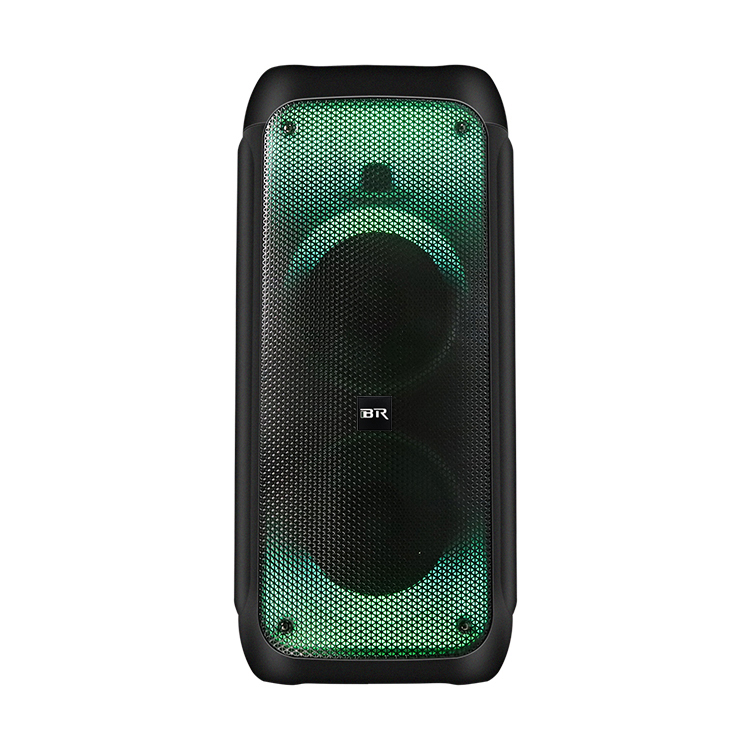 New Dual 8 Inch Portable Plastic Speaker with LED Light